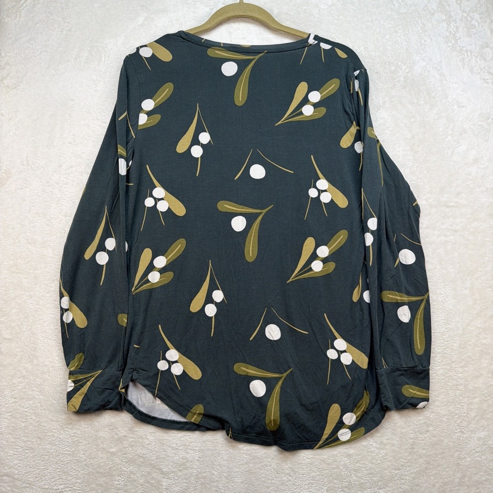 Lates By Kate Modal Pajama Set Women's Medium Olive Botanical Jogger Lounge‎ - Picture 7 of 16